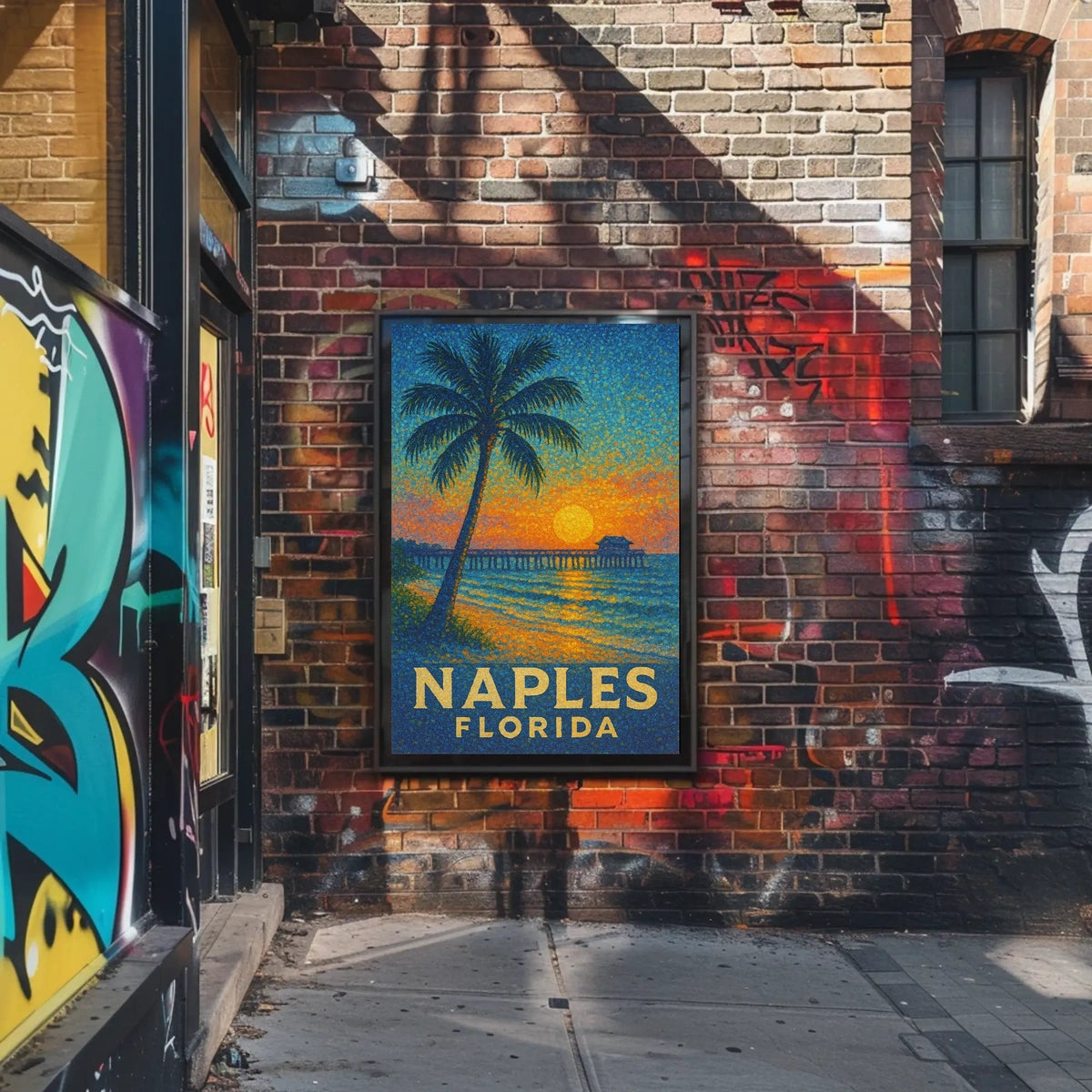 Naples Florida Sunset Poster Wall Art 18x24 Coastal Decor