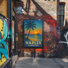 Naples Florida Sunset Poster Wall Art 18x24 Coastal Decor