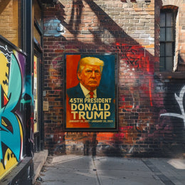 Donald Trump Vanguard Resolve Patriotic American Flag Leadership Expressionism Digital Painting Art Poster