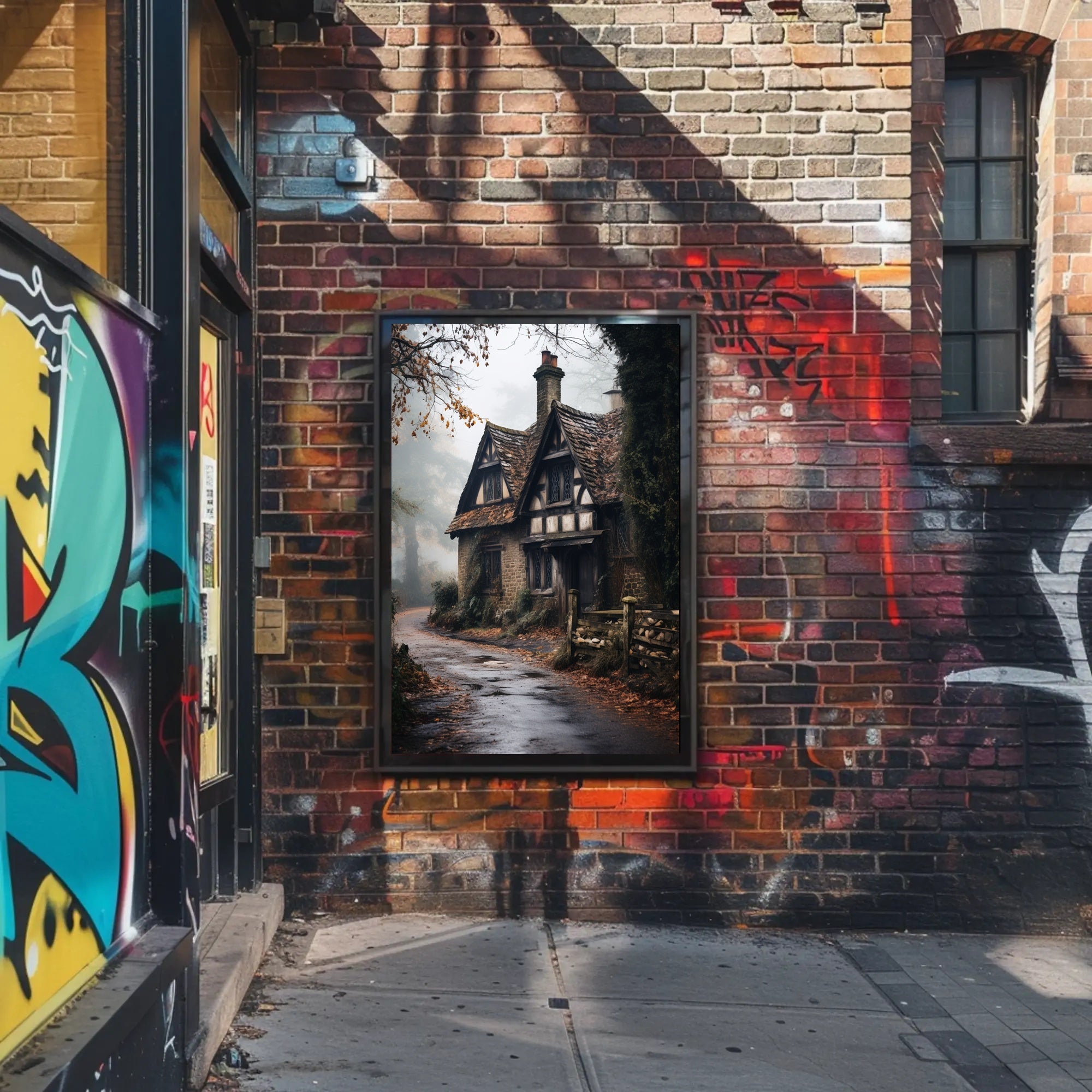 Enchanted Cottage In The Mist Poster