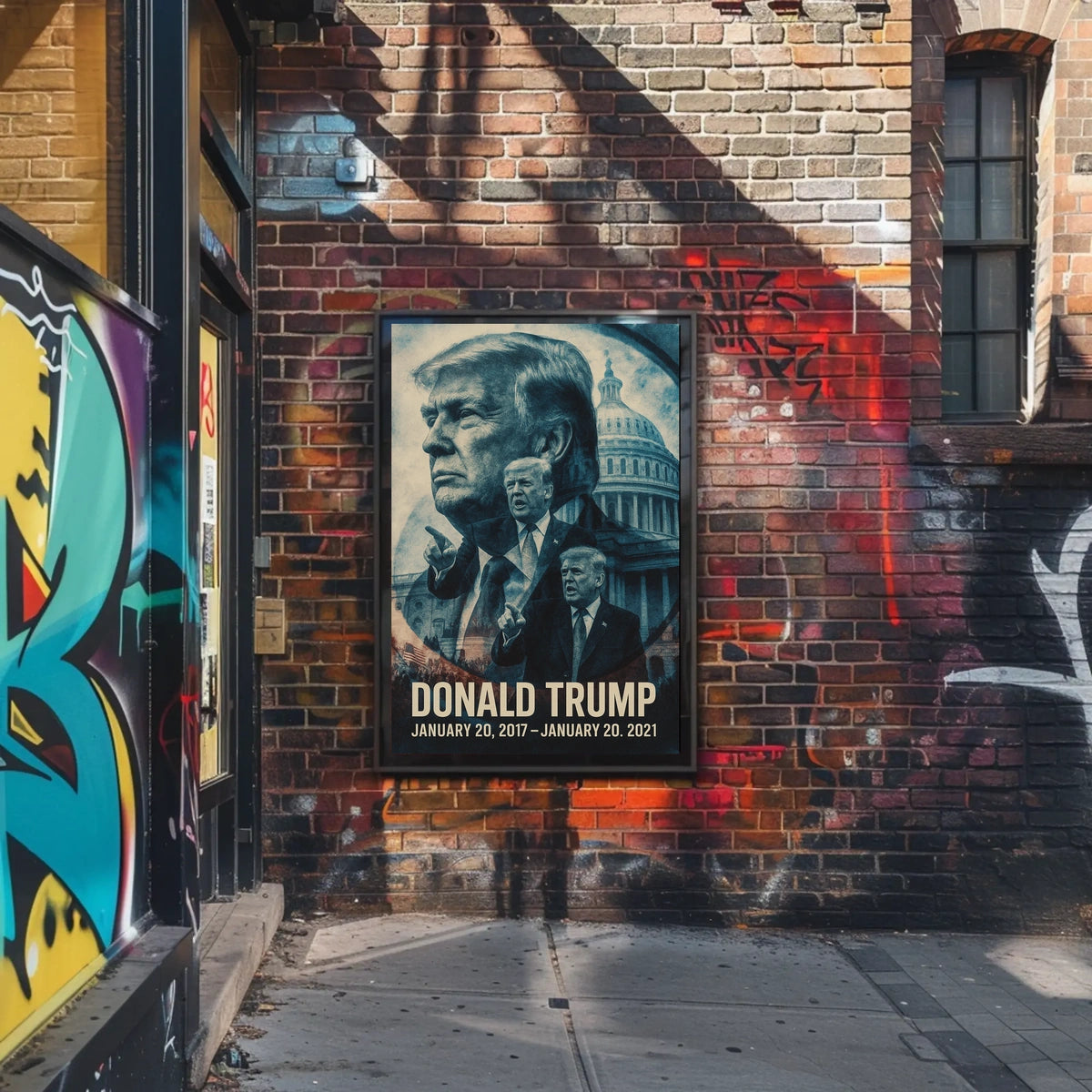 Donald Trump 45th President of the United States Double Exposure Poster