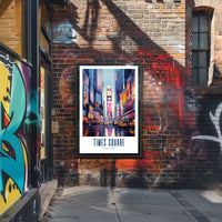 Times Square Vibrant Urban Life Poster Modern Wall Art