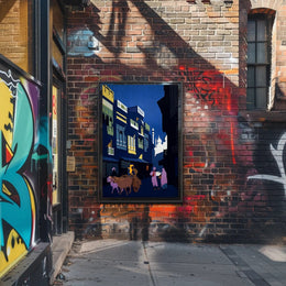 Night Market Scene Poster PosterGoat