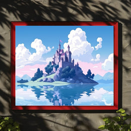 Enchanted Castle by the Lake Poster