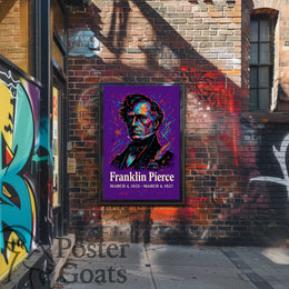 Franklin Pierce Vibrant Artistic Historical Presidential Poster