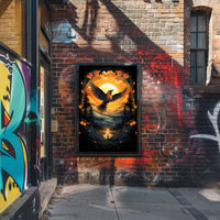 Flight At Sunset Poster