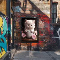 Kitten In A Cup Poster PosterGoat