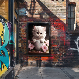 Kitten In A Cup Poster PosterGoat