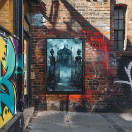 Haunted Manor At Dusk Poster