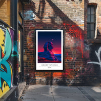 Great Sphinx Poster Under Surreal Night Sky - Fantasy Poster