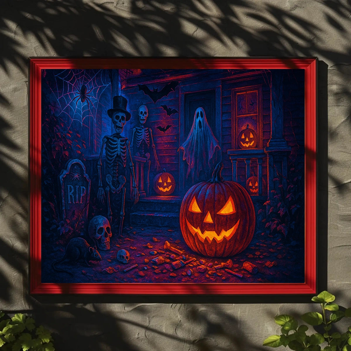 Haunted Halloween Night Gothic Digital Painting Dramatic Mood Wall Art Decor Lovers Poster