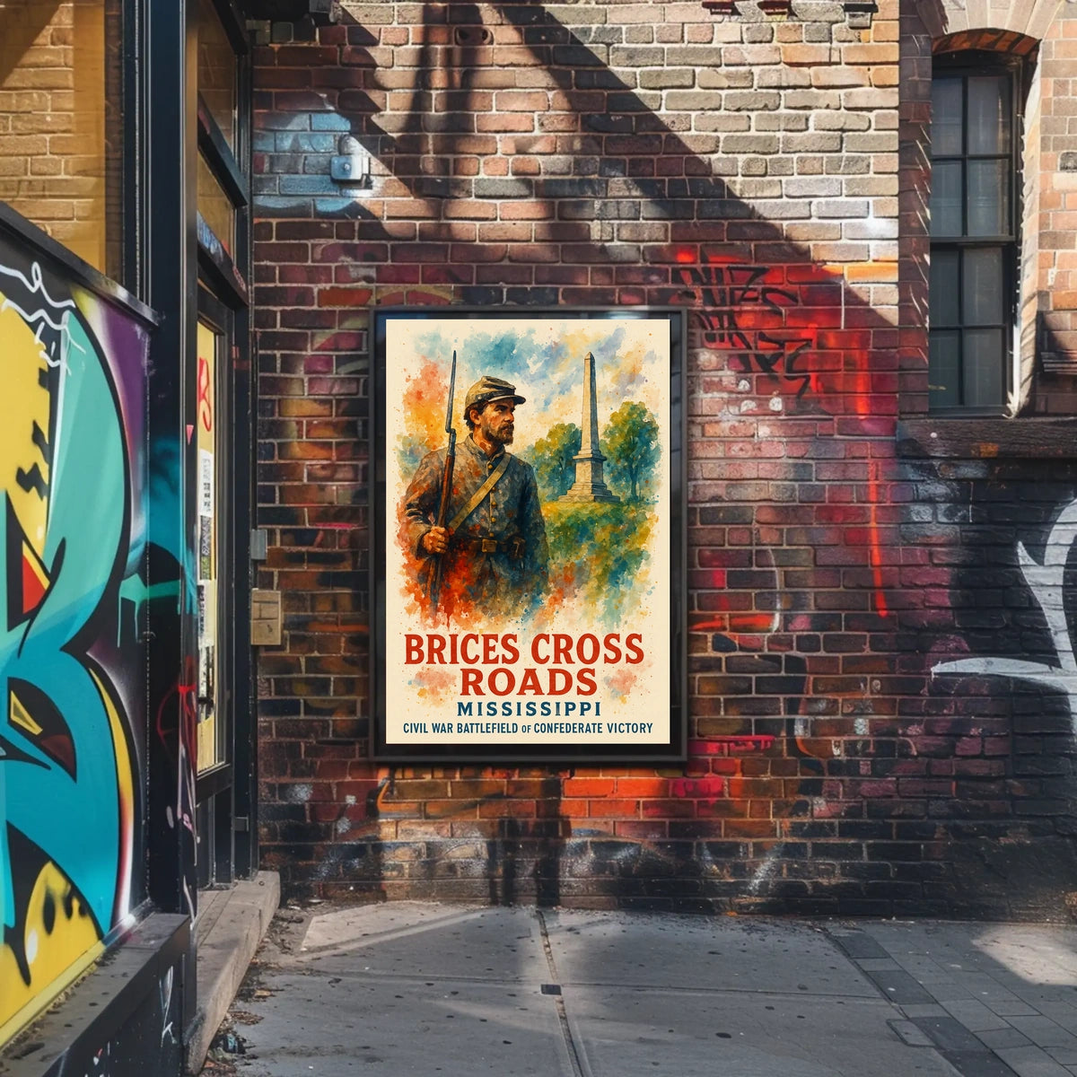 Battle of Brice's Crossroads Watercolor Poster Art