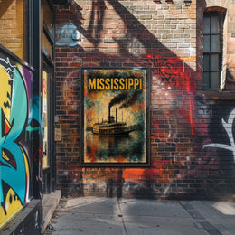 Mississippi Steamboat Journey Poster