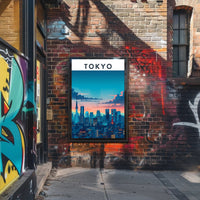 Tokyo Skyline at Sunset Travel Poster