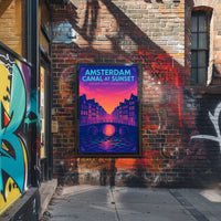Amsterdam Canal At Sunset Poster