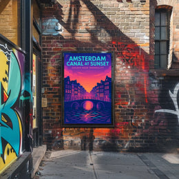 Amsterdam Canal At Sunset Poster
