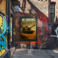 M1 Abrams Military Poster Vintage Tank Wall Art