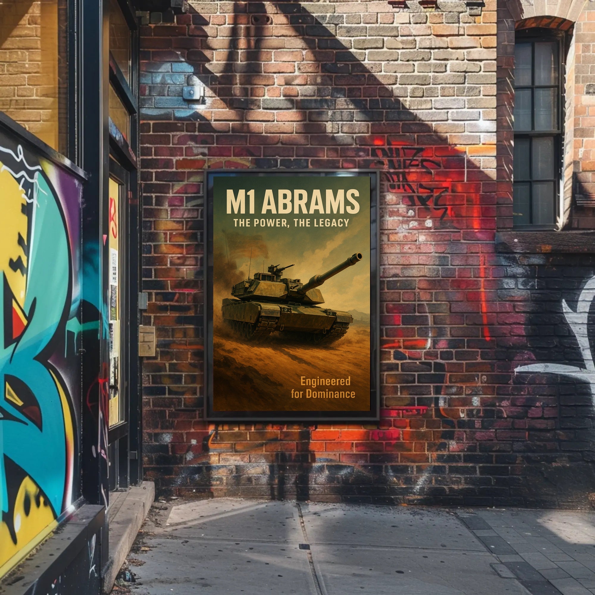 M1 Abrams Military Poster Vintage Tank Wall Art