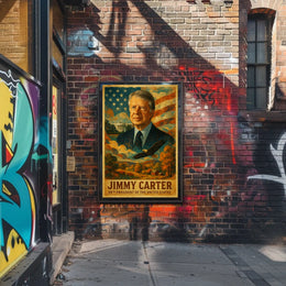 Jimmy Carter 39th President of the United States Layered Digital Collage Poster