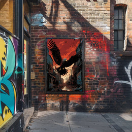 Majestic Eagle In Urban Ruins Poster PosterGoat