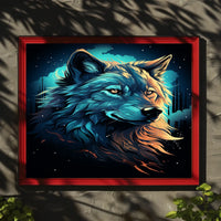 Majestic Wolf In The Night Poster