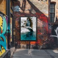 Serene Winter River with Icy Archway - National Park Poster