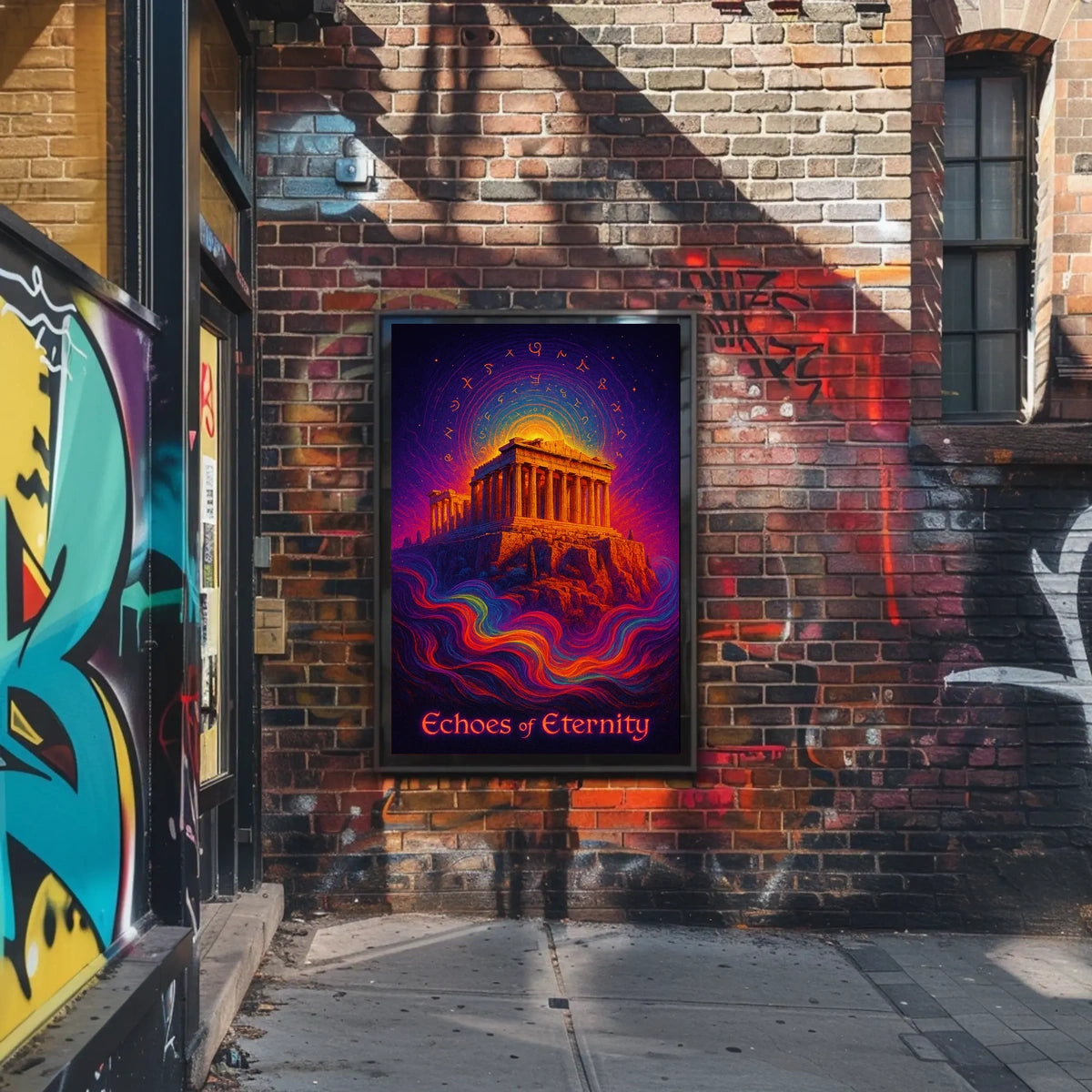 Echoes of Eternity: Surreal Greek Temple Poster