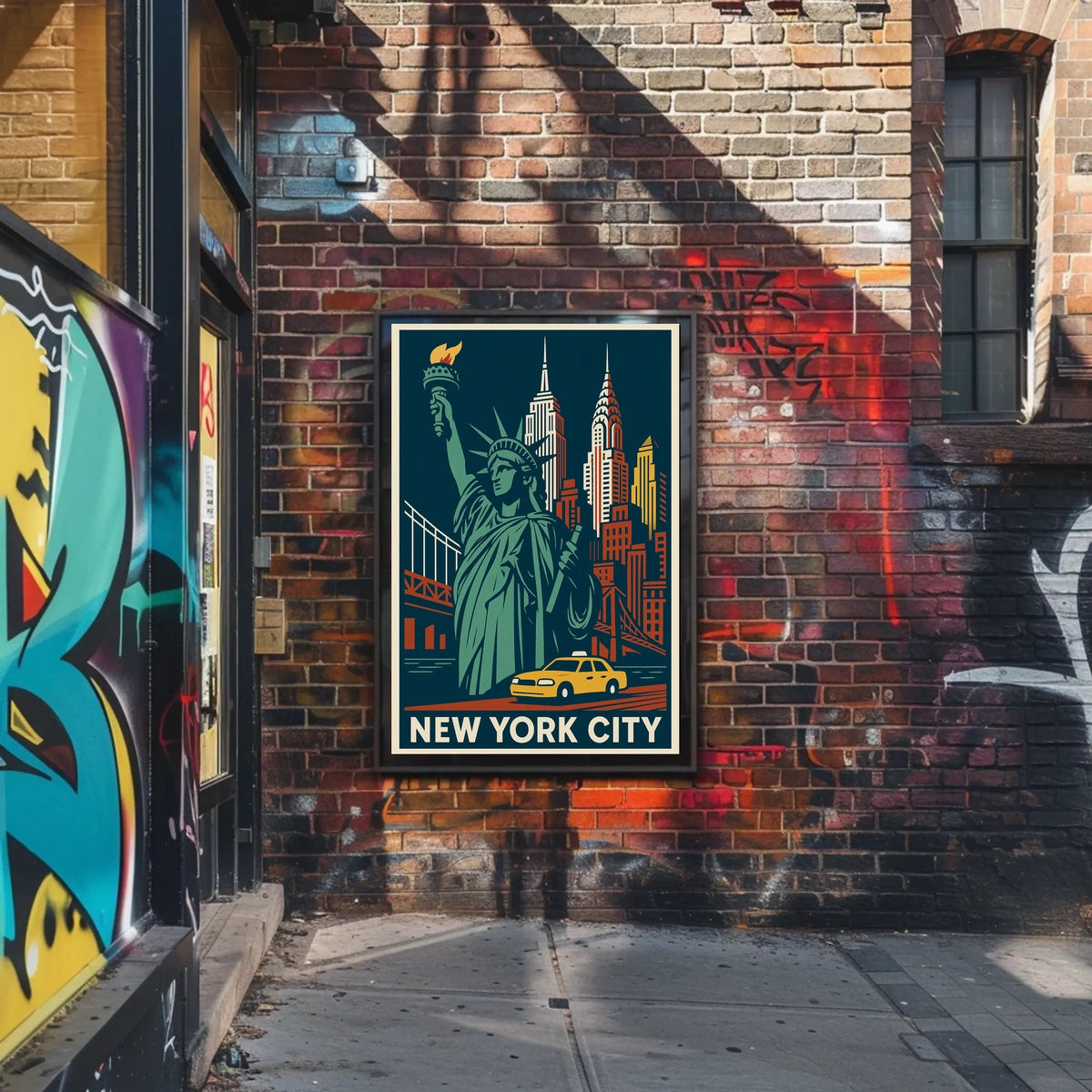 New York City Poster Vintage Travel Art Deco Wall Art