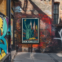 New York City Poster Vintage Travel Art Deco Wall Art