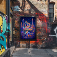 Las Vegas Poster Neon Lights Wall Art For Living Rooms