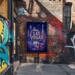 Las Vegas Poster Neon Lights Wall Art For Living Rooms