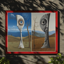 Surreal Desert Faces Abstract or Artistic Poster