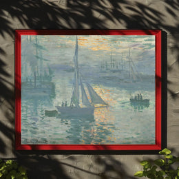 Serene Impressionist Harbor Scene Poster