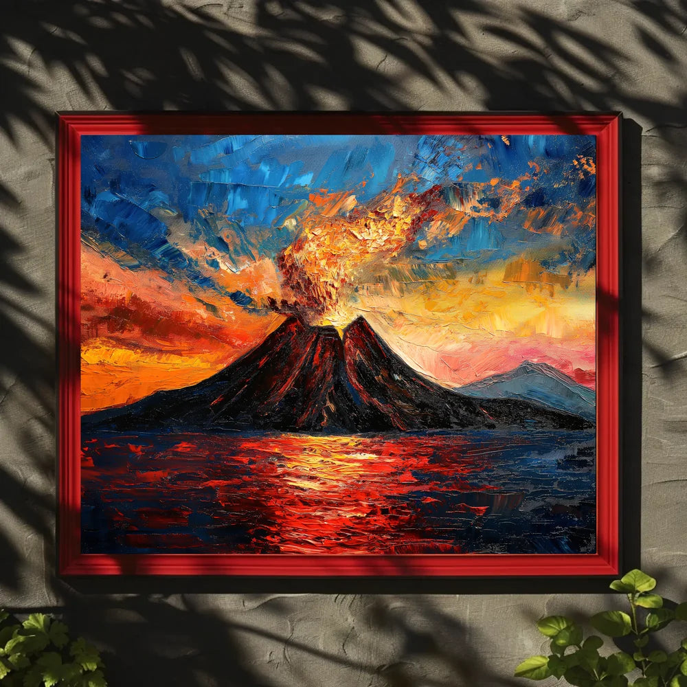 Volcanic Eruption Art Poster: Dynamic Natural Power