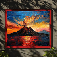 Volcanic Eruption Art Poster: Dynamic Natural Power
