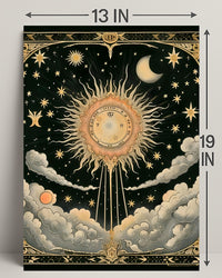 Celestial Sun and Symbols Space or Astronomy Poster