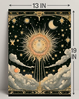 Celestial Sun and Symbols Space or Astronomy Poster