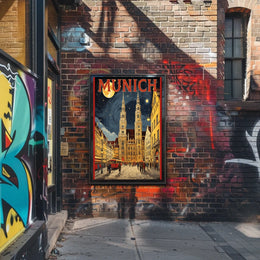 Munich Nightscape Poster