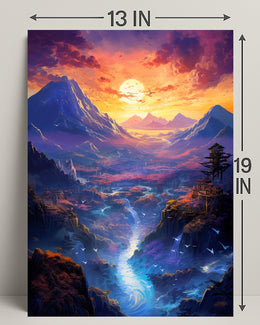 Enchanted Valley At Sunset Poster