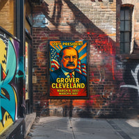 Grover Cleveland 24th President of the United States Colorful Comic Book Style Poster