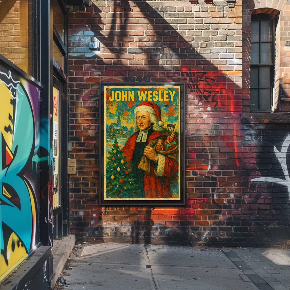John Wesley Santa Theme Christmas Cultural Poster