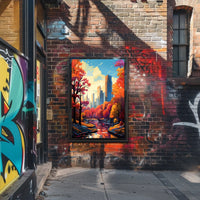 Urban Autumn Escape in New York Travel Poster