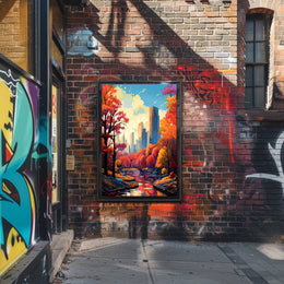 Urban Autumn Escape in New York Travel Poster