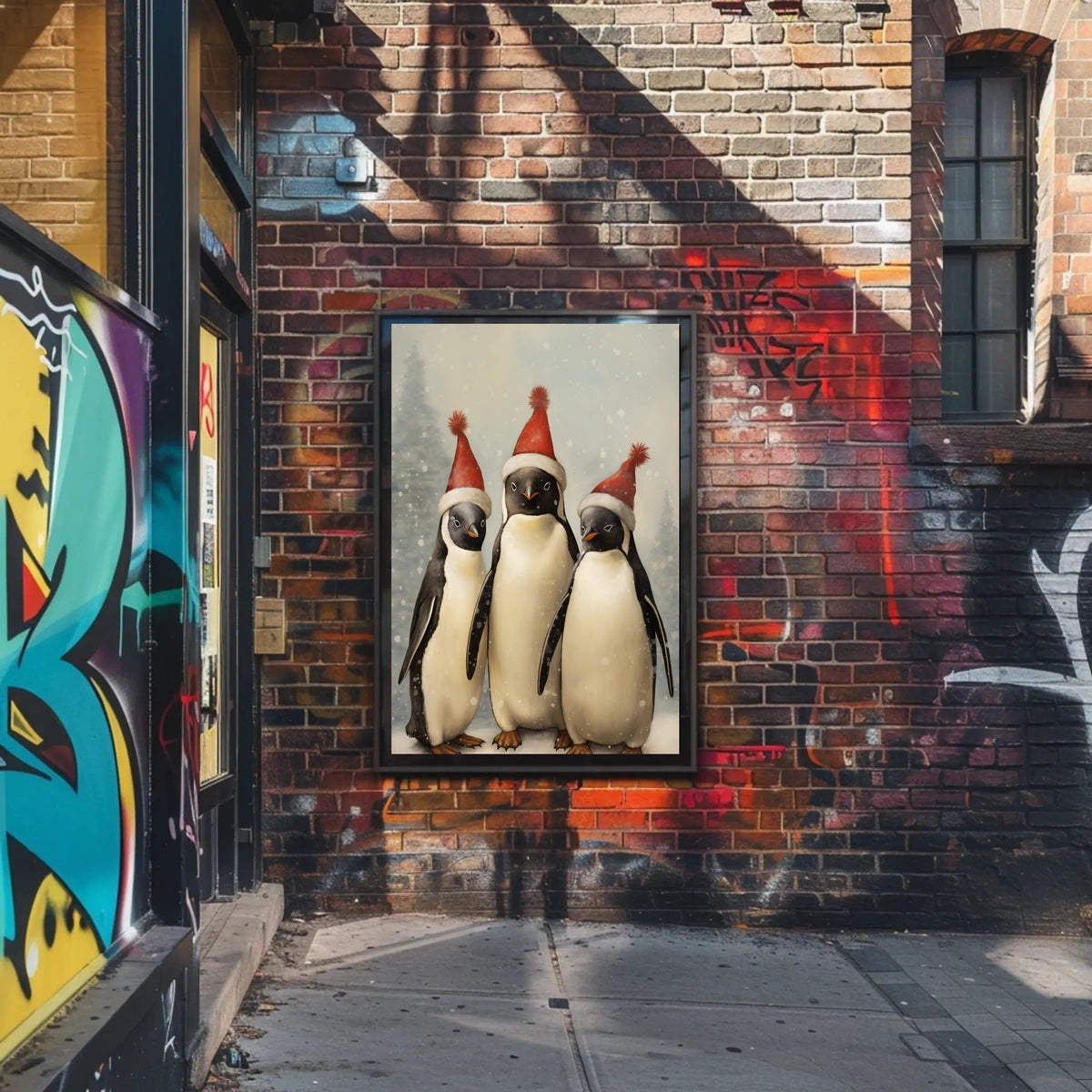 Festive Penguins Trio Poster