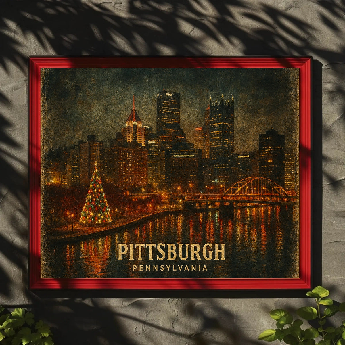 Pittsburgh Skyline at Night Poster