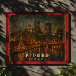 Pittsburgh Skyline at Night Poster