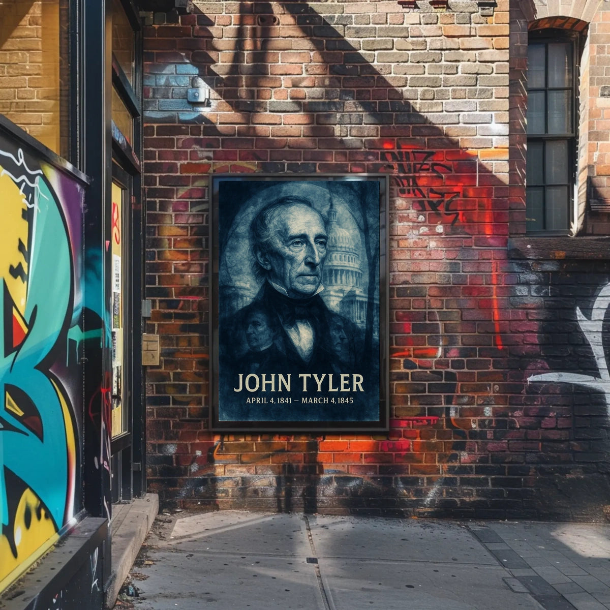 John Tyler 10th President of the United States Double Exposure Poster