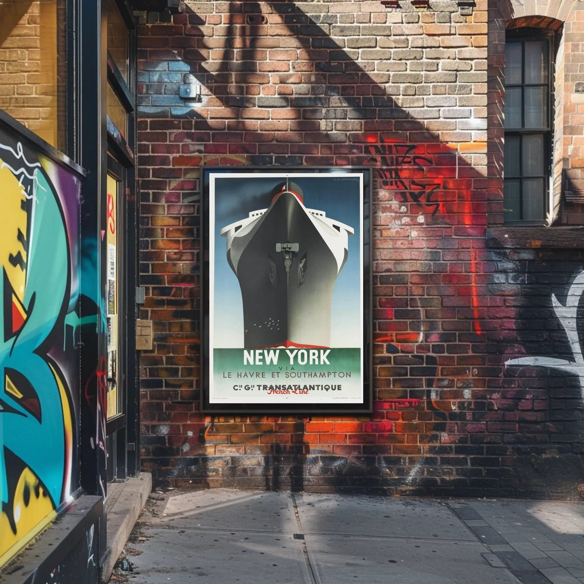 Transatlantic Ocean Liner Poster Vintage Travel Wall Art