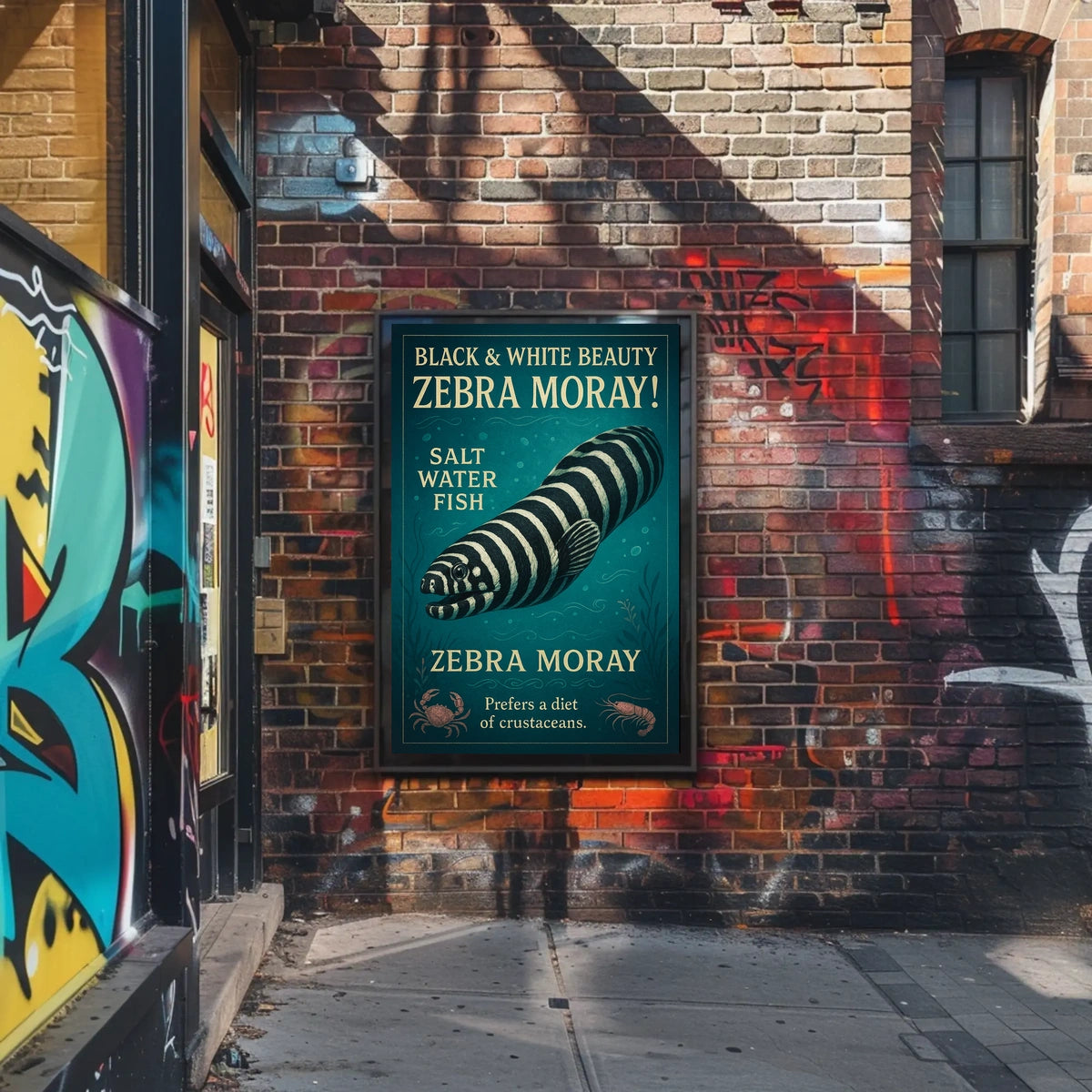 Zebra Moray Vintage Art Animal Poster