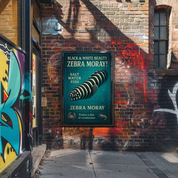 Zebra Moray Vintage Art Animal Poster